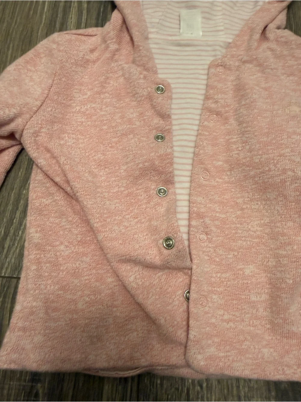 Baby GAP Reversible Hooded Cardigan Sweater Pink Bear Ears 12-18 Months Snap